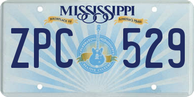 MS license plate ZPC529