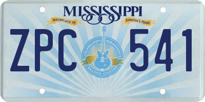 MS license plate ZPC541