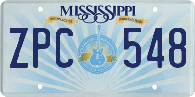 MS license plate ZPC548