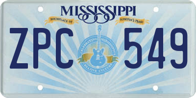 MS license plate ZPC549