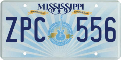 MS license plate ZPC556