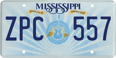 MS license plate ZPC557