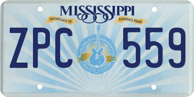 MS license plate ZPC559