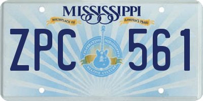 MS license plate ZPC561