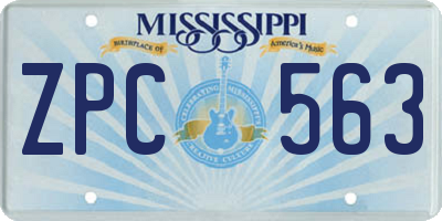 MS license plate ZPC563