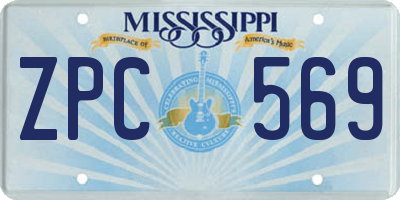 MS license plate ZPC569