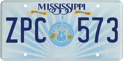 MS license plate ZPC573