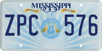 MS license plate ZPC576