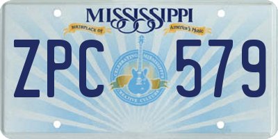 MS license plate ZPC579