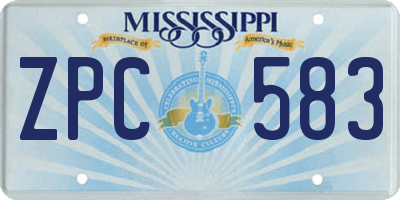MS license plate ZPC583