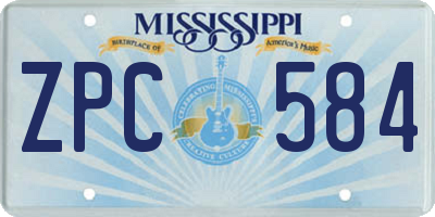 MS license plate ZPC584