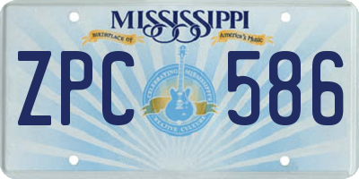 MS license plate ZPC586