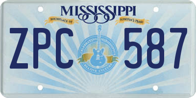MS license plate ZPC587