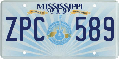 MS license plate ZPC589