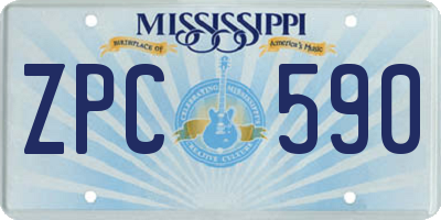 MS license plate ZPC590