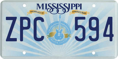 MS license plate ZPC594