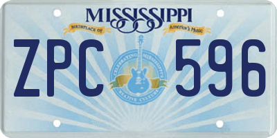 MS license plate ZPC596