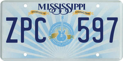 MS license plate ZPC597