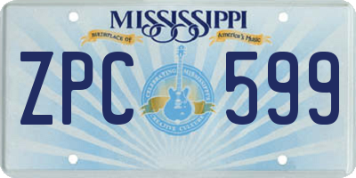 MS license plate ZPC599