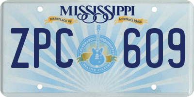 MS license plate ZPC609