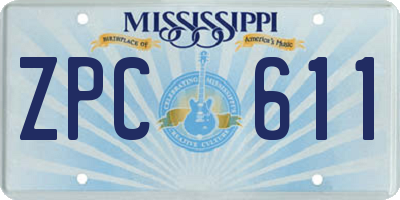 MS license plate ZPC611