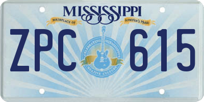 MS license plate ZPC615
