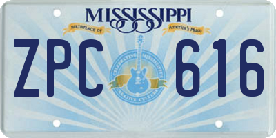 MS license plate ZPC616
