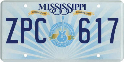 MS license plate ZPC617