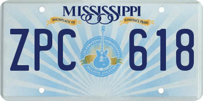 MS license plate ZPC618