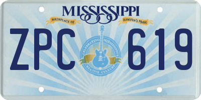 MS license plate ZPC619