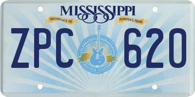 MS license plate ZPC620