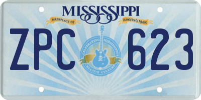 MS license plate ZPC623