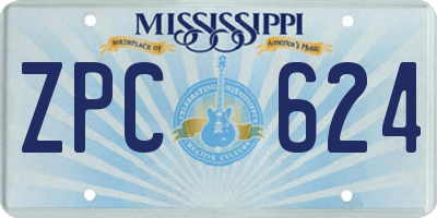 MS license plate ZPC624