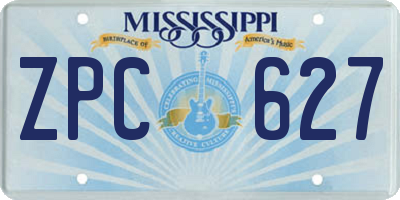 MS license plate ZPC627