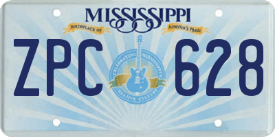 MS license plate ZPC628