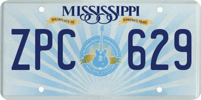 MS license plate ZPC629
