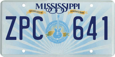 MS license plate ZPC641