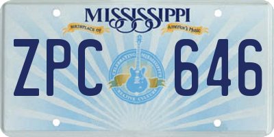 MS license plate ZPC646