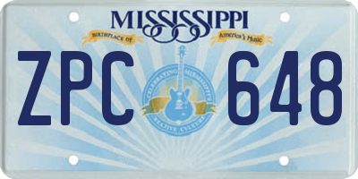 MS license plate ZPC648