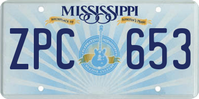 MS license plate ZPC653