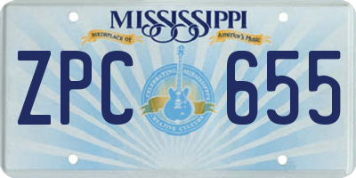 MS license plate ZPC655