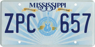 MS license plate ZPC657