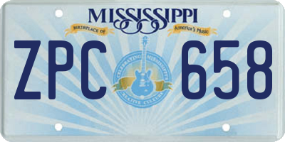 MS license plate ZPC658