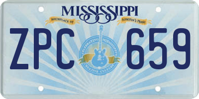 MS license plate ZPC659