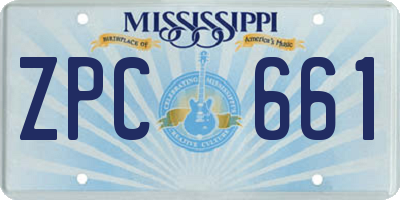 MS license plate ZPC661