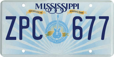MS license plate ZPC677