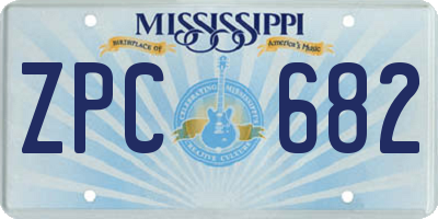 MS license plate ZPC682