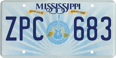 MS license plate ZPC683