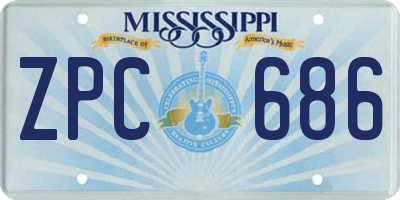MS license plate ZPC686