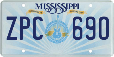 MS license plate ZPC690
